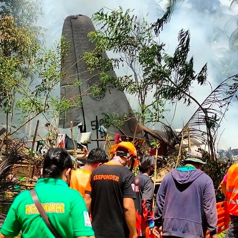 A C-130 aircraft of the Philippine Air Force crashed while landing at the Jolo airport.