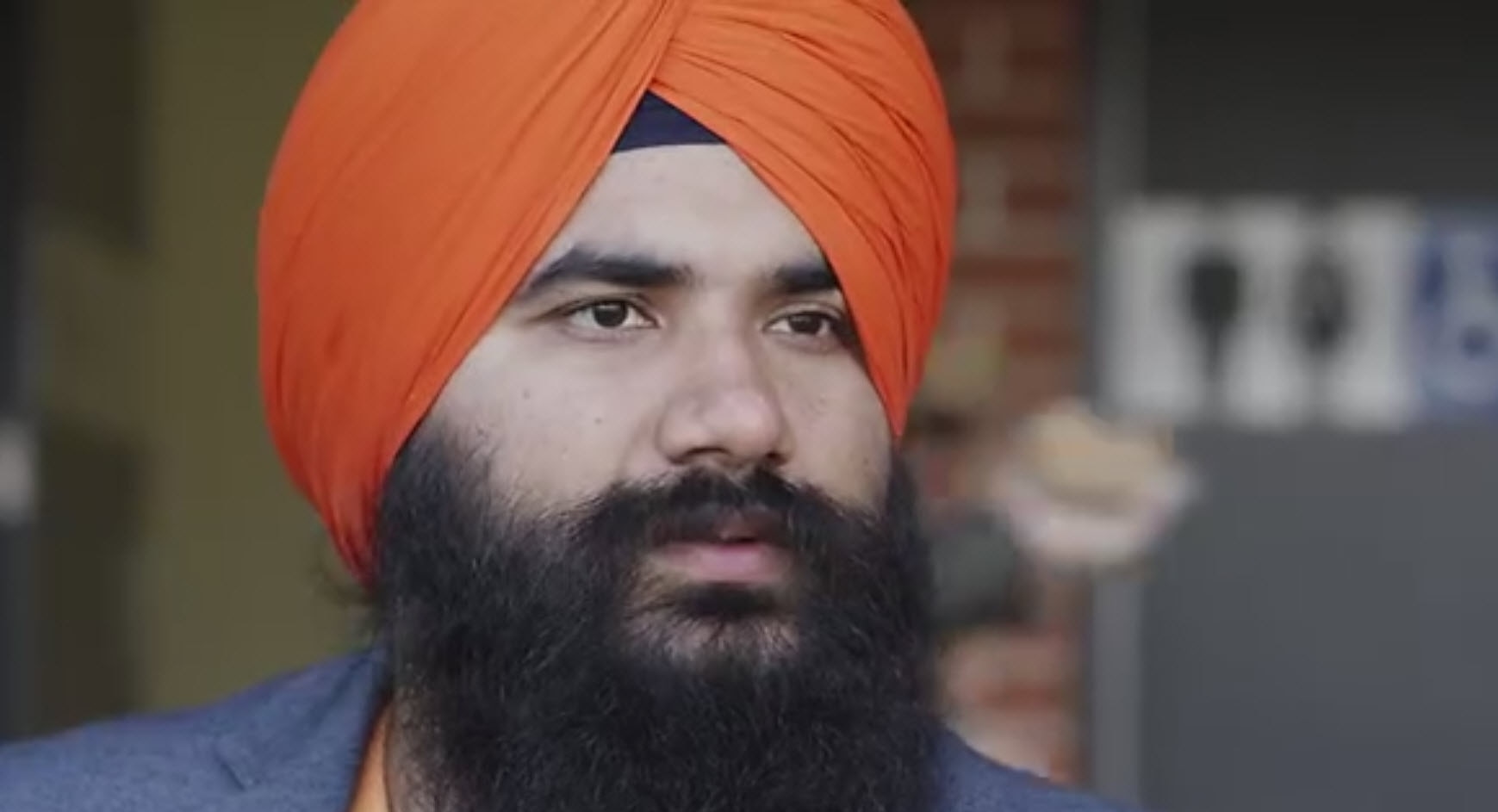 Gurpreet Singh Grewal, is conspicuous at the Giants games with his saffron turban