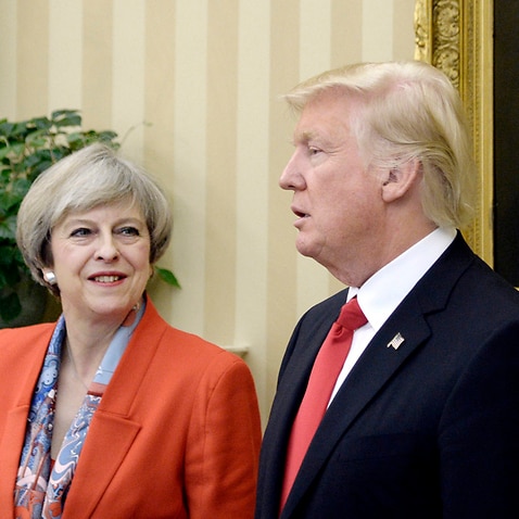 US President Donald J. Trump meets with British PM Theresa May