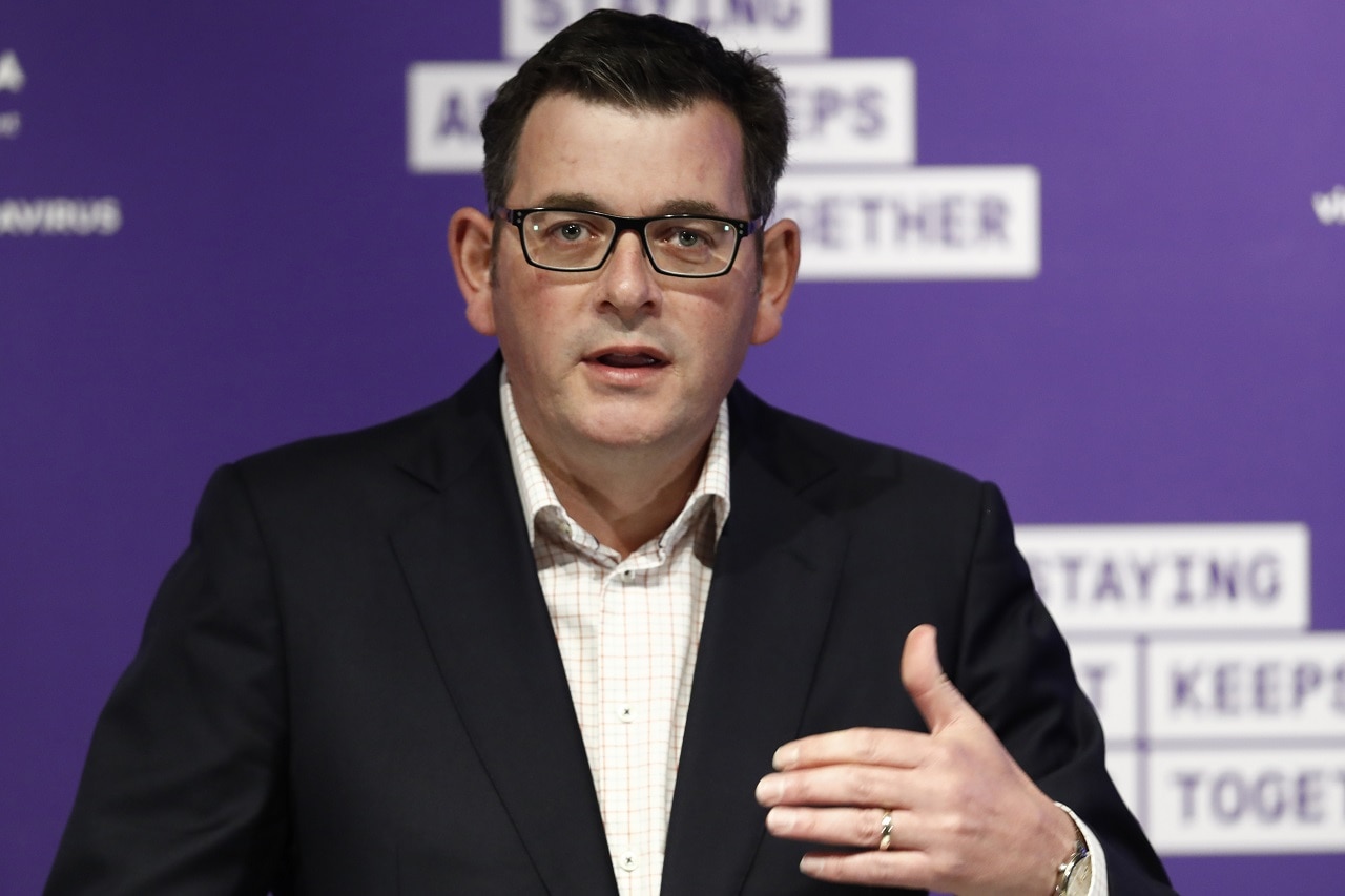 Victorian Premier Daniel Andrews speaks to the media on Tuesday.