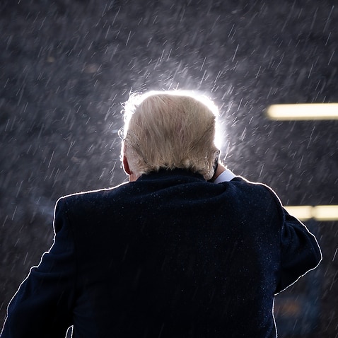 Donald Trump during a campaign in Lansing, Michigan.          