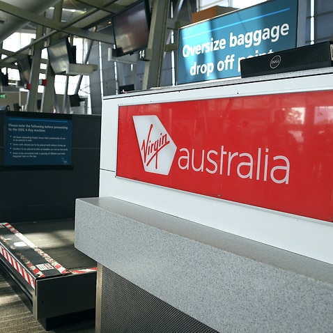 A general view of the Virgin Australia check-in counters at Sydney Domestic Airport in April.