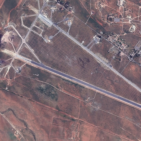 The Shayrat air base in Syria, following U.S. Attack Missile strike