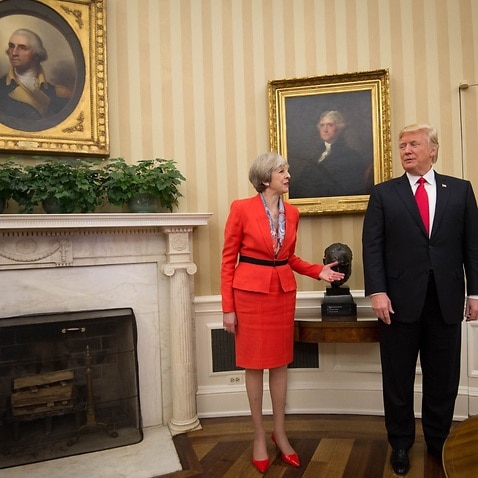 File photo dated 27/01/17 of Prime Minister Theresa May meeting US President Donald Trump in the Oval Office of the White House, Washington DC, USA