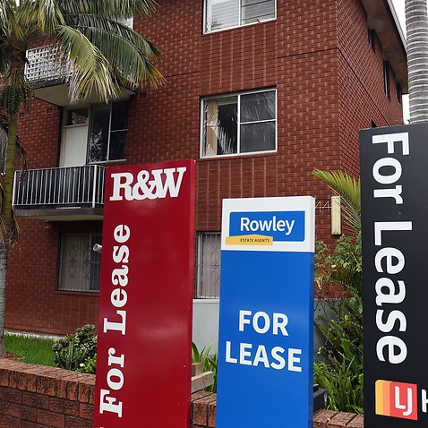 For lease signs outside units in Sydney 