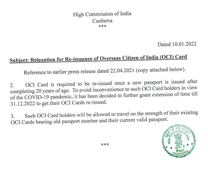 Indian High Commission has issued a press statement ib 10 January 2022. 