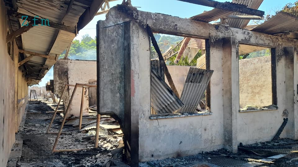 Damage to Honiara High School