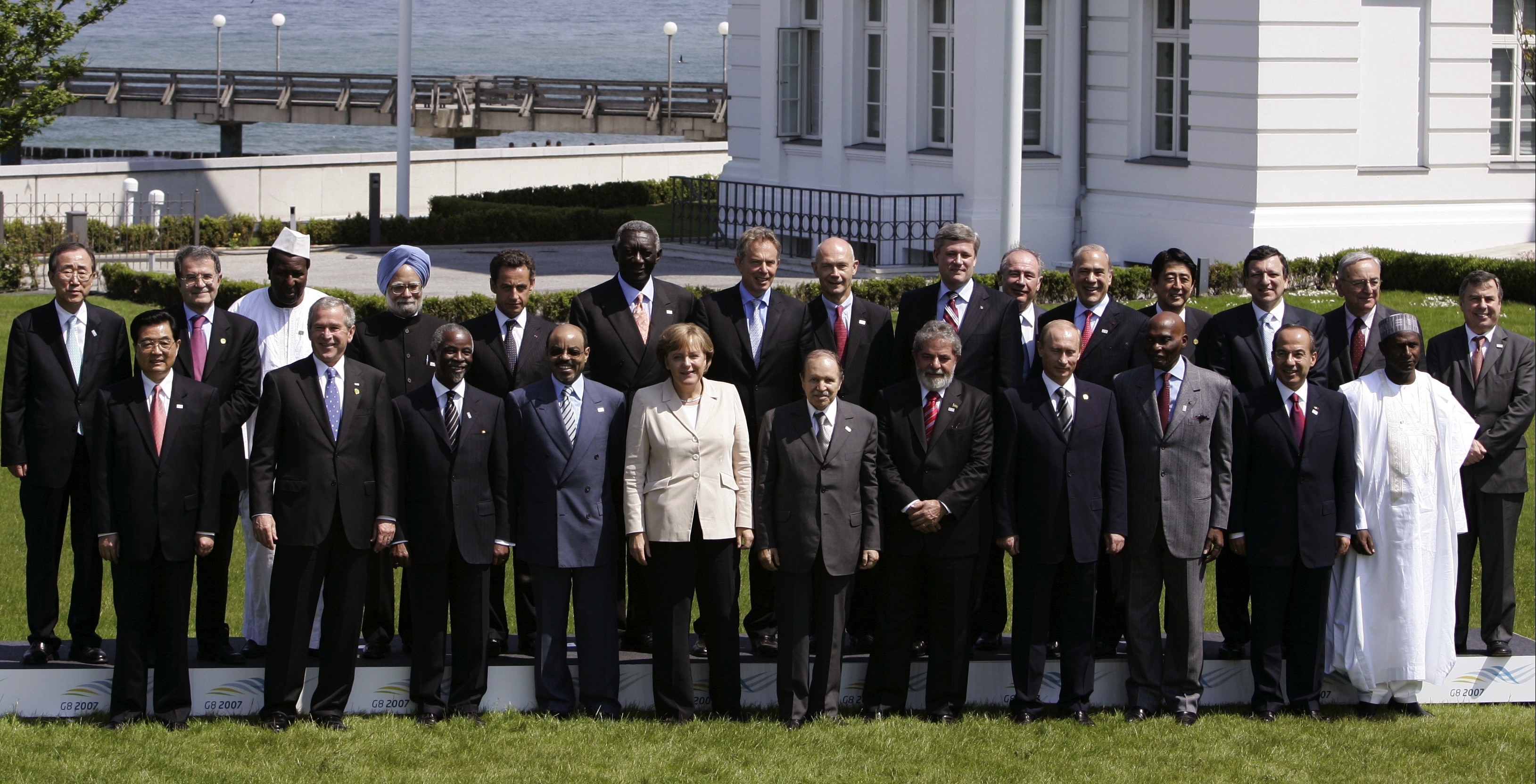 Angela Merkel was often the only woman in the room, pictured here at a G8 meeting in 2007.