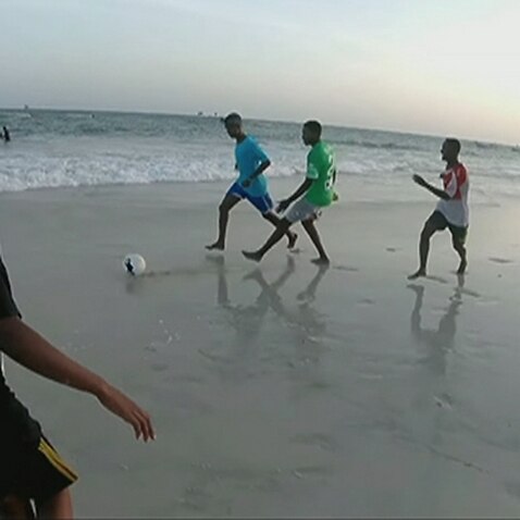 Somali-Australian youth on the beach in Somalia 