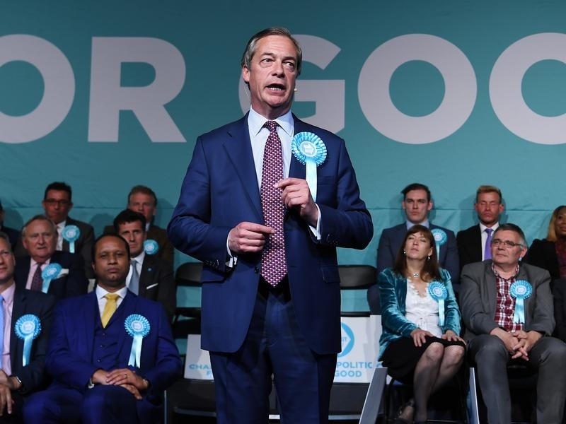 Nigel Farage's Brexit Party proved a big winner in the UK. Brexit Party leader Nigel Farage delivers a speech