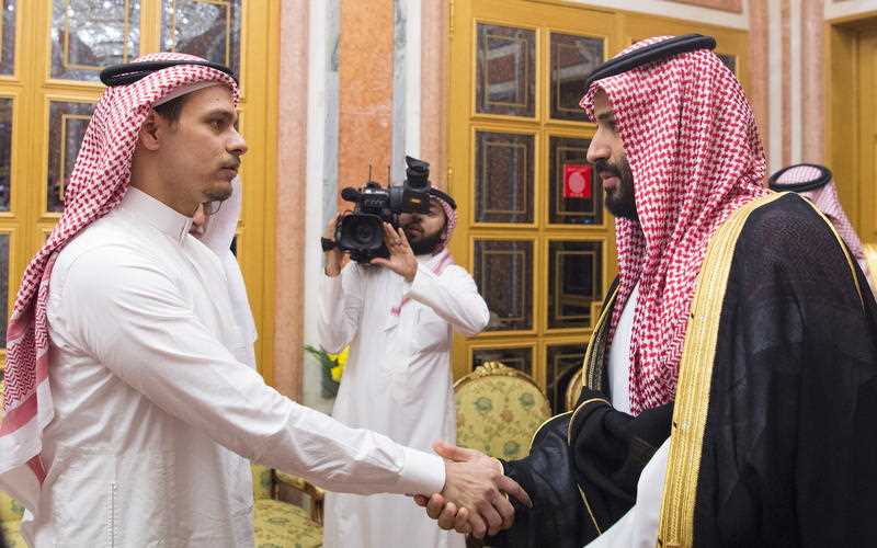 Saudi Crown Prince Mohammed bin Salman meeting with Salah bin Jamal Khashoggi, son of late Saudi journalist Jamal Khashoggi, in Riyadh.