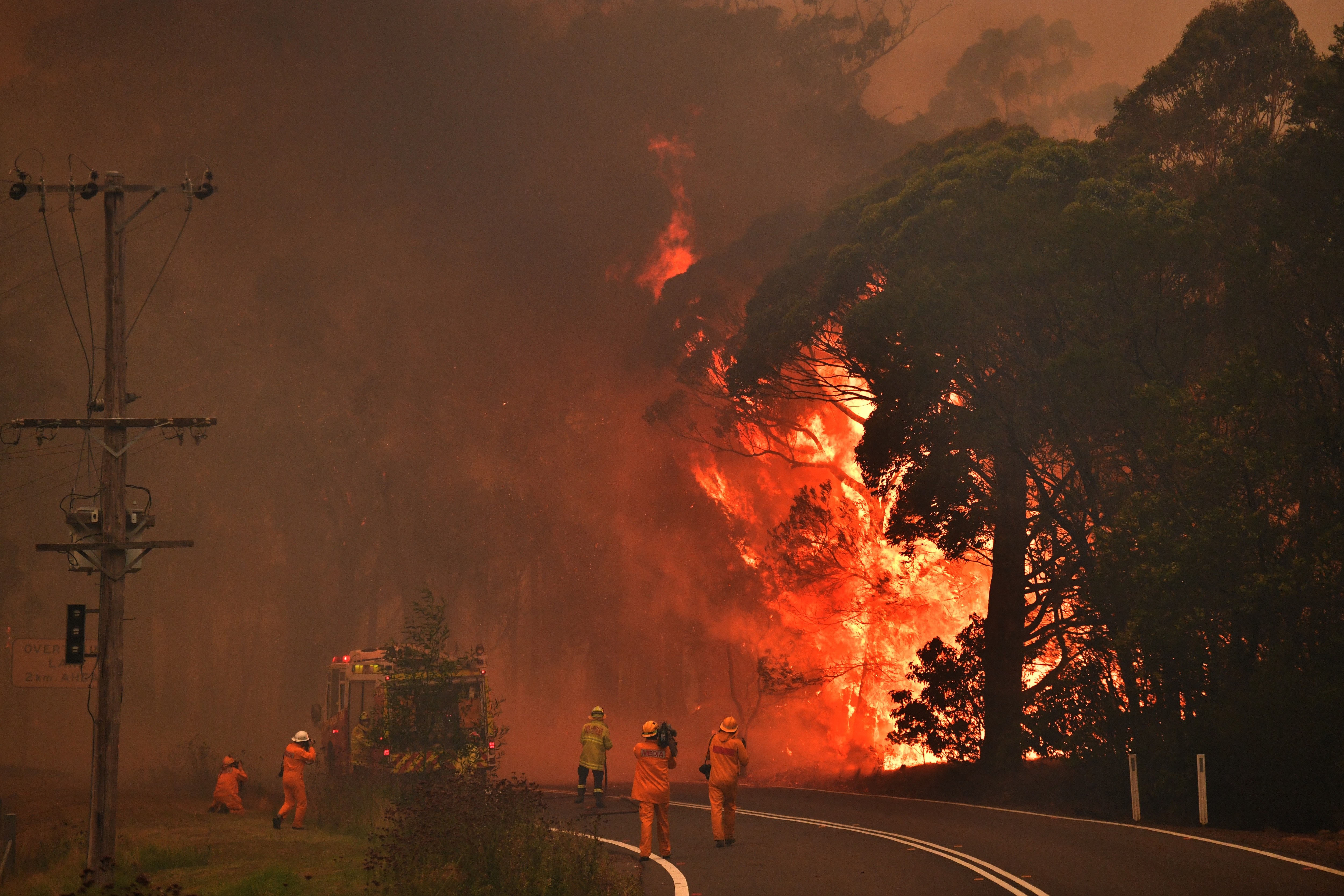 A separate blaze burning near Bilpin, 90km north west of Sydney.