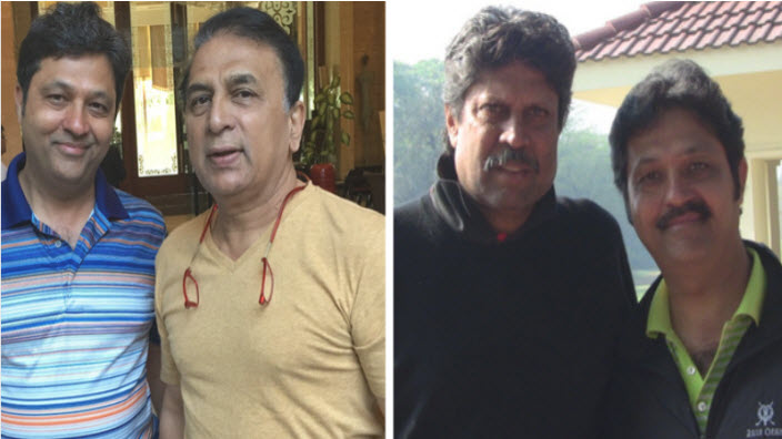Dr Nilesh with Sunil Gavaskar and Kapil Dev