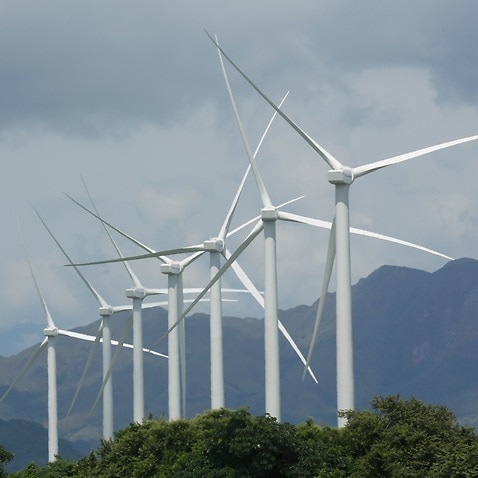 File image of wind turbines at the newly inaugurated wind farm in Penonome, Panama