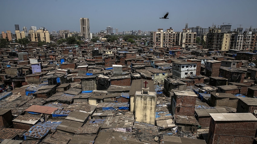 A general view of the Dharavi slums, considered to be one of the largest slums in the world