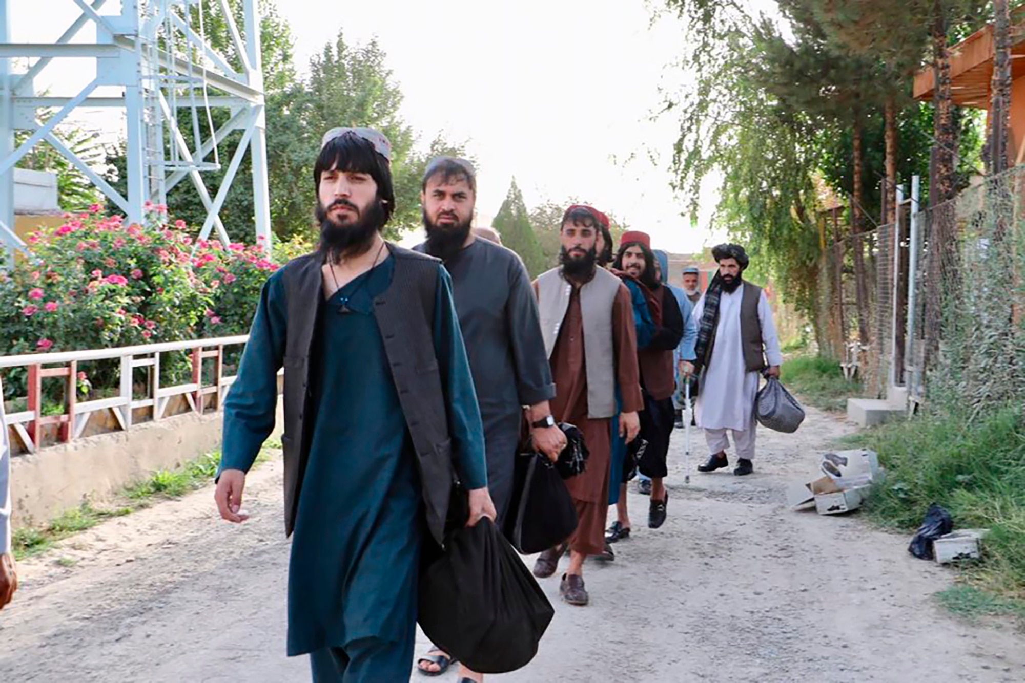 Taliban prisoners are released from Pul-e-Charkhi jail in Kabul, Afghanistan, 13 August 2020.