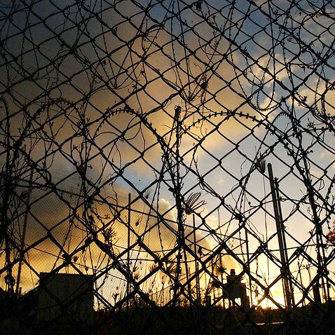 Razor wire surrounds the Christmas Island detention centre