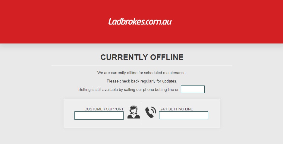 Ladbrokes' website and mobile app crashed on Tuesday, just hours before the Melbourne Cup.