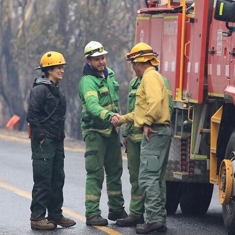 firefighters from Canada and the U.S. in Vic