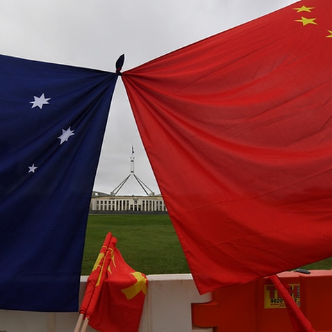 Flags of Australia and China