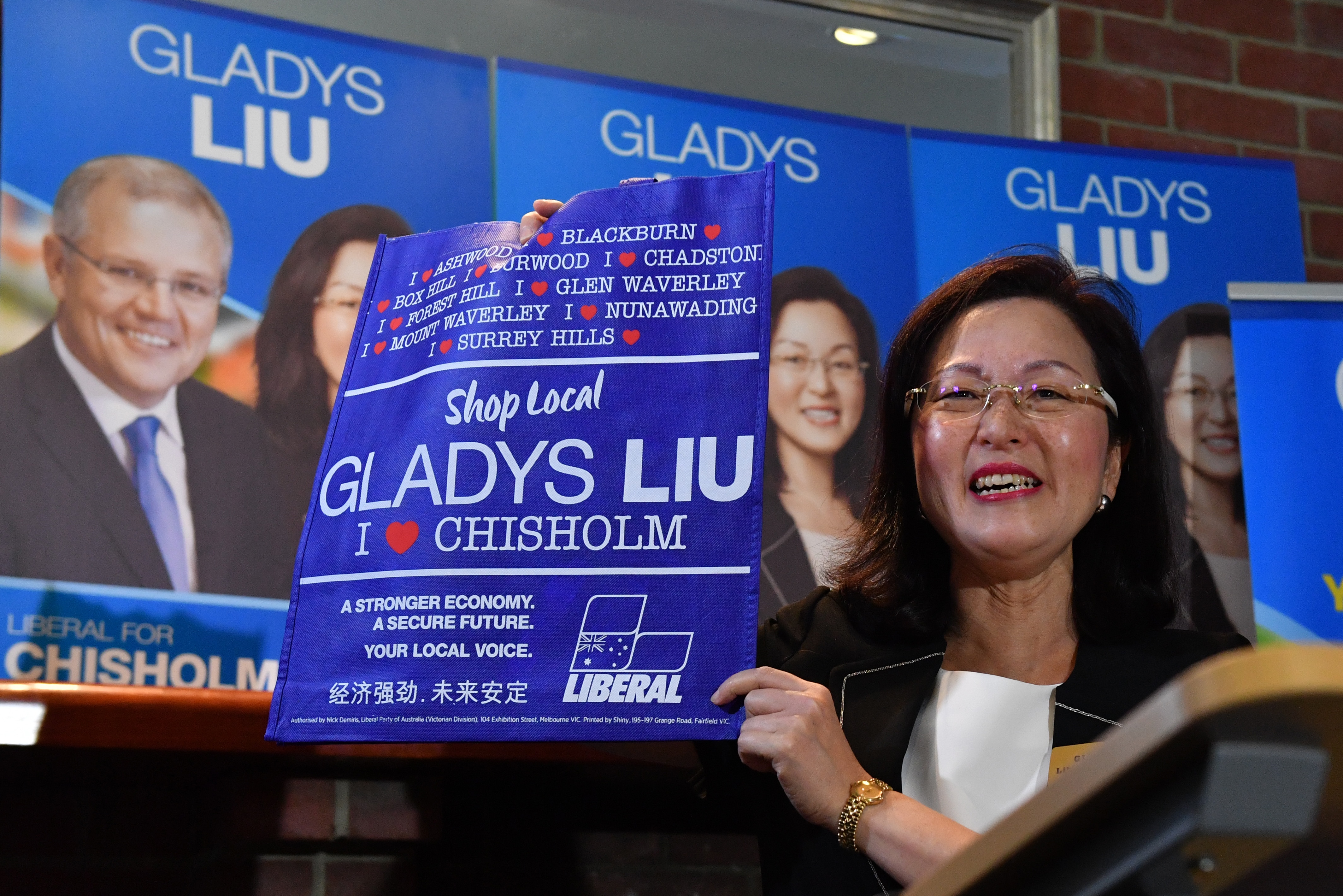 Liberal candidate for Chisholm Gladys Liu is just ahead of her Labor rival. 