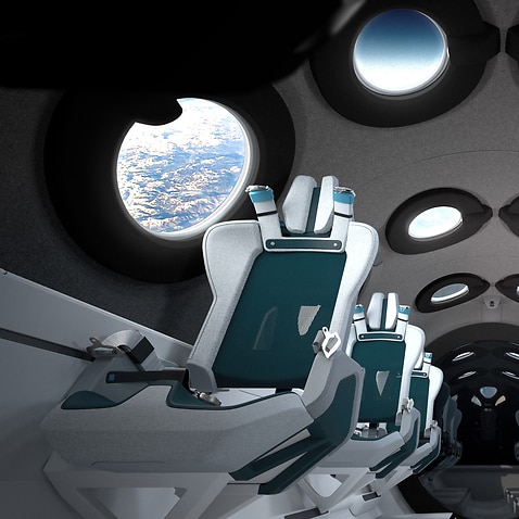 Photo undated of Virgin Galactic Spaceship Cabin Interior. British billionaire Richard Branson plans to travel to space as early as July 11 aboard a Virgin Galactic spacecraft, his company said in a statement