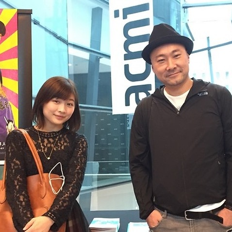 Mr Eiji Uchida and Ms Sairi Ito after a recording session at SBS Melbourne