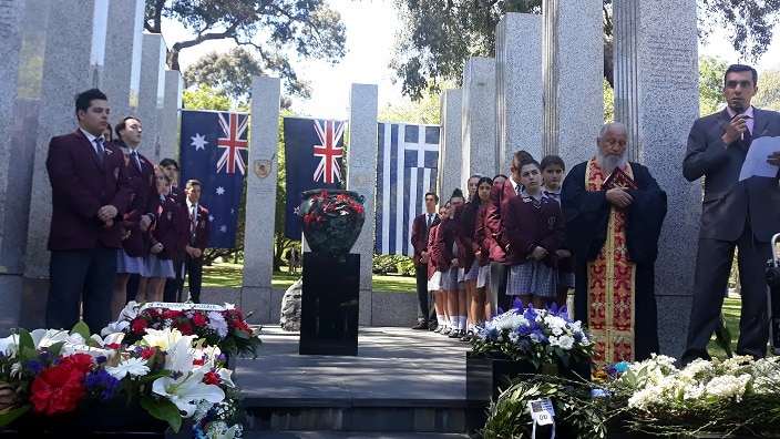 Dimitrios Michalopoulos, Consul-General of Greece in Melbourne at the Australian Hellenic Memorial, Melbourne. 