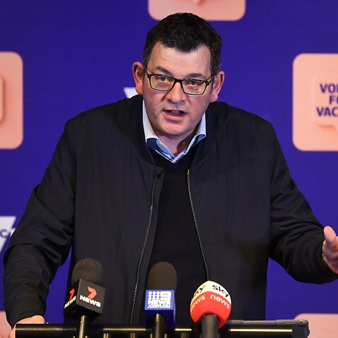 Victorian Premier Daniel Andrews addresses the media during a press conference in Melbourne, Friday, August 13, 2021