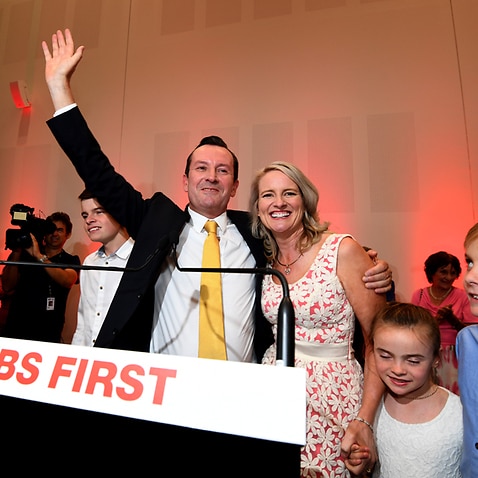 Premier-elect West Australian Labor leader Mark McGowan and his family