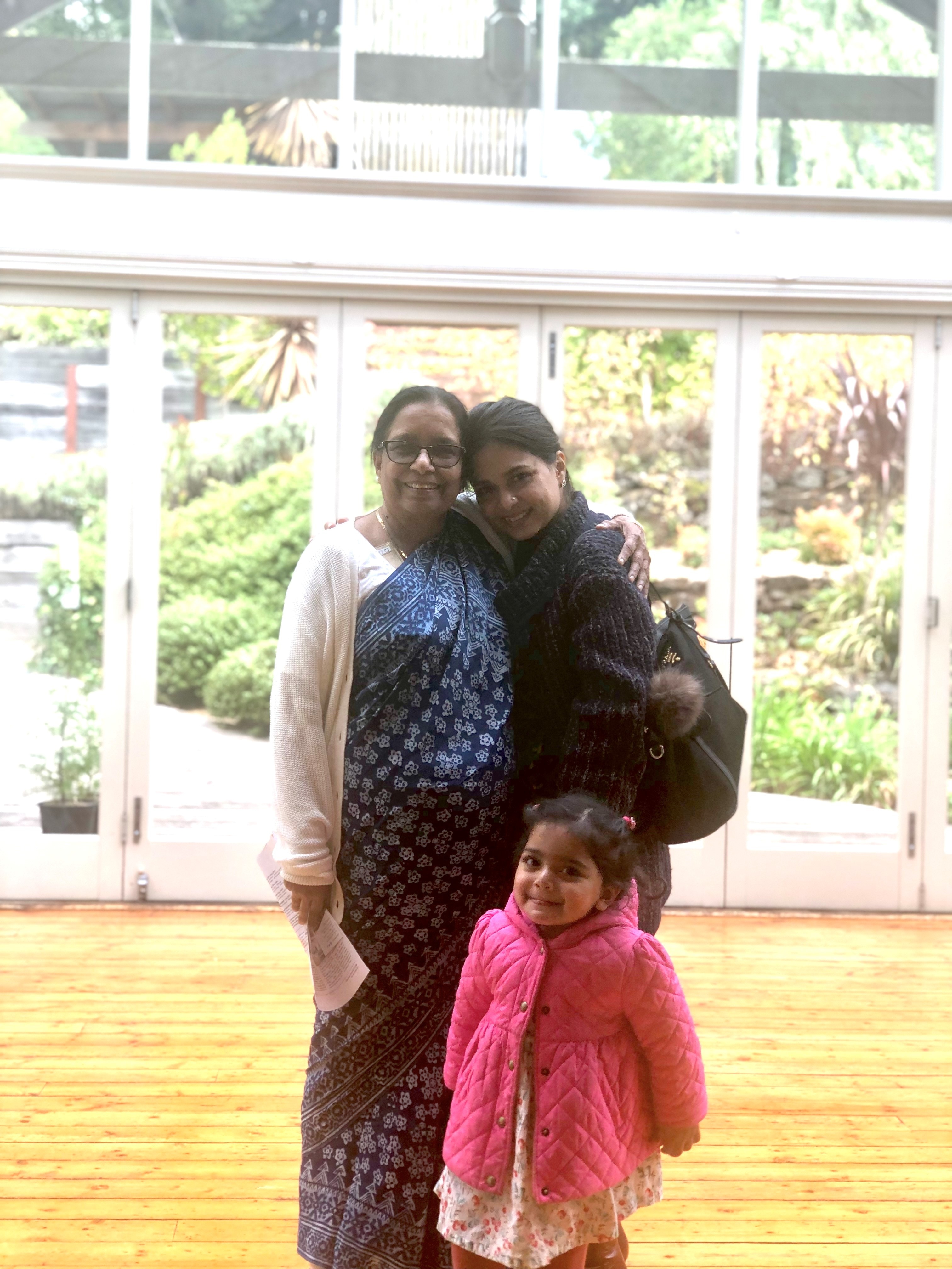 Kishwar Chowdhury with her mother Laila Chowdhury and daughter Seraphina.