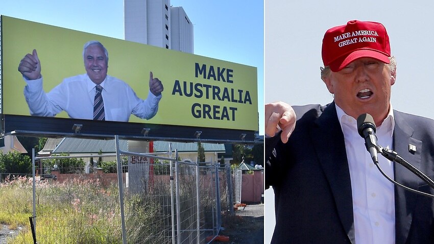Clive certainly isn&#39;t Trump&#39;: UAP candidate shoots down &#39;Make Australia  Great&#39; slogan comparisons