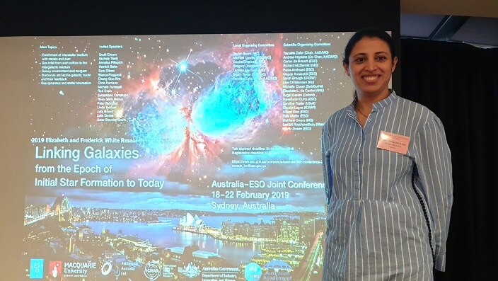 Dr Tayyaba Zafar at the Australia-ESO Joint Conference in Sydney, Australia.