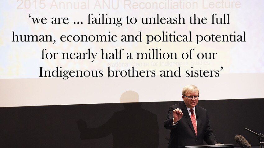 Image for read more article 'Kevin Rudd's 2015 Reconciliation Lecture: full text and key quotes'