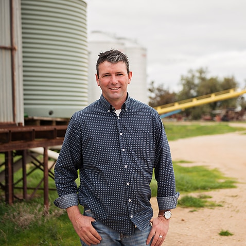 Australian barley farmer Brett Hosking who runs a farm in Quambatook in northern Victoria.