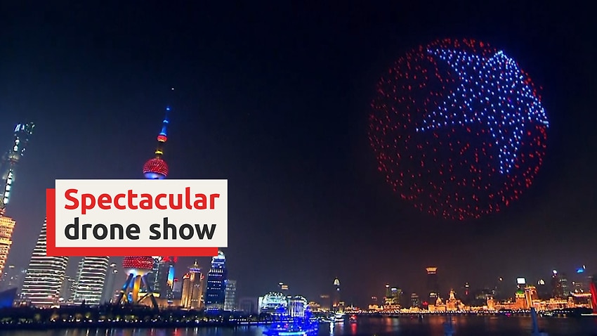 Shanghai welcomes new year with spectacular drone light show | SBS News