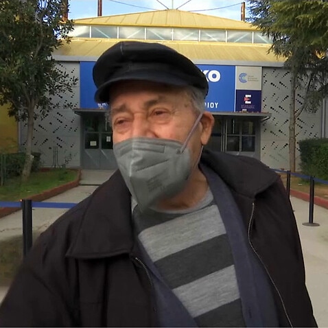 90-year-old Greek pensioner Dimitris is delighted he has been vaccinated