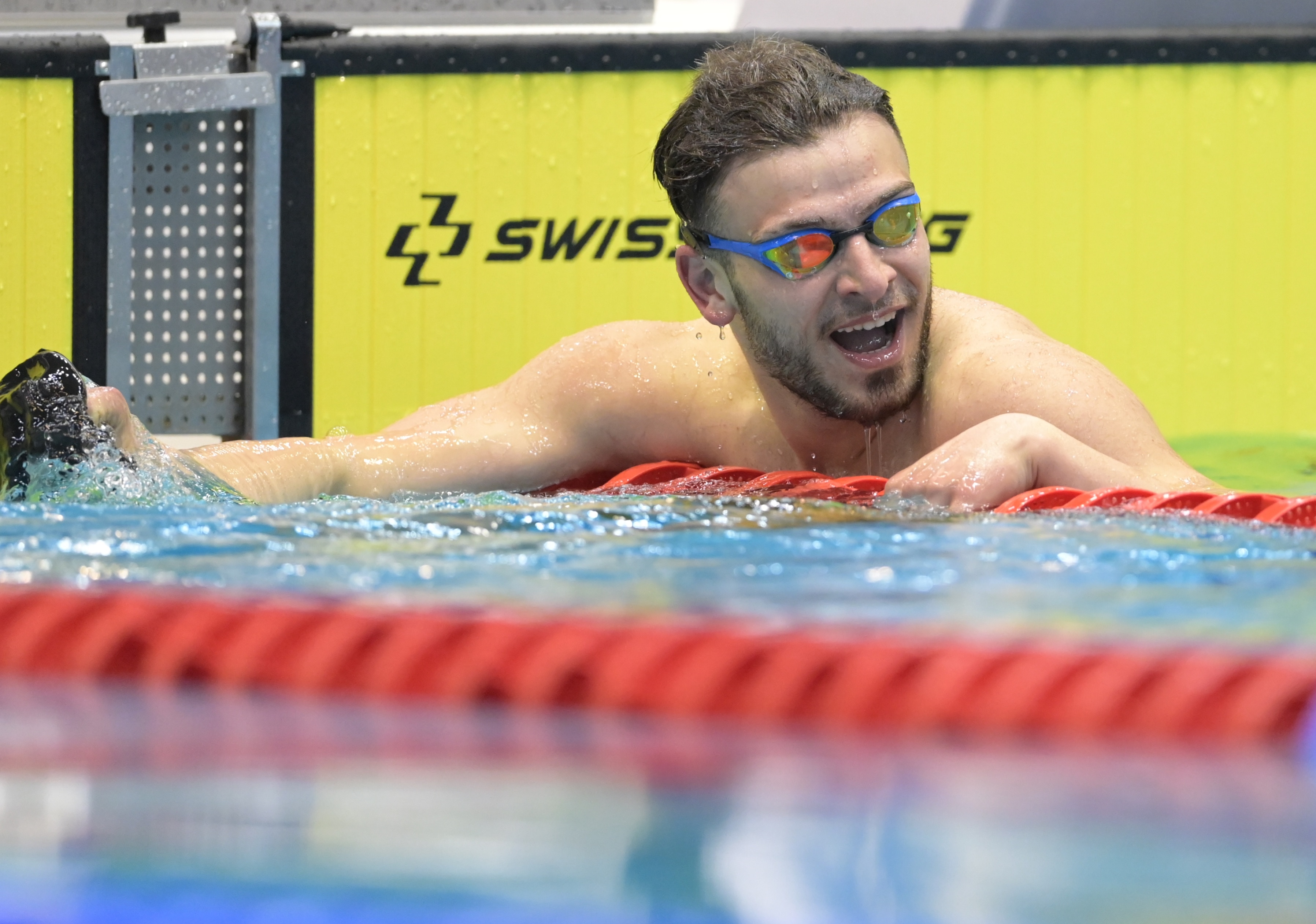 Alaa Maso during the Olympic qualification for the 100 metres freestyle in Berlin on 17 April 2021.