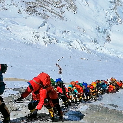 Crowded Everest Nepal Mountain