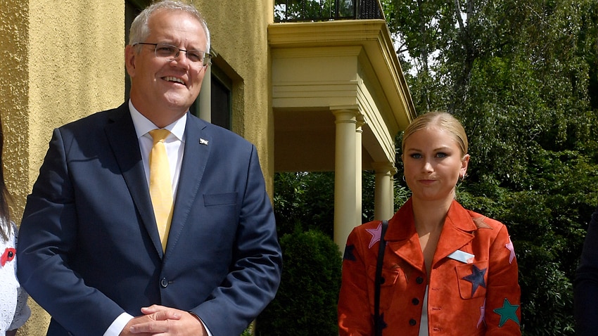 Image for read more article 'Grace Tame delivers cold reception to Scott Morrison during Australian of the Year event'