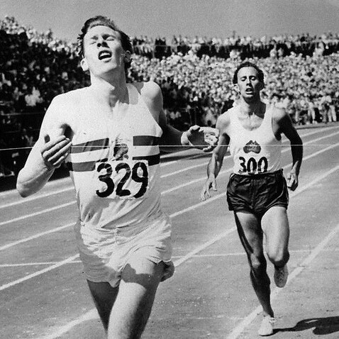 File image of Roger Bannister and John Landy in the first mile race.