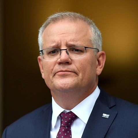Prime Minister Scott Morrison speaks to the media at Parliament House in Canberra, on Tuesday, 16 February.