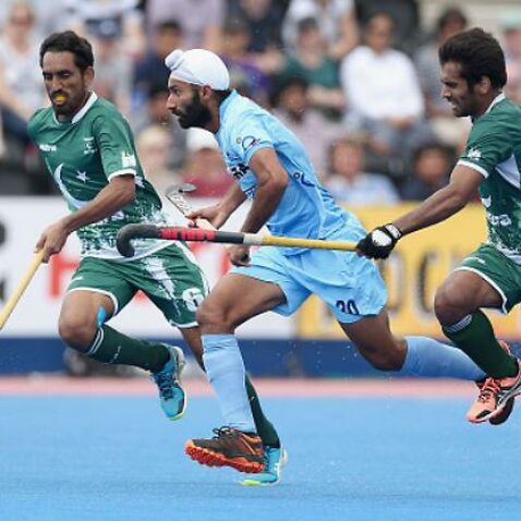 A previous clash between the Indian and Pakistani mens' hockey teams 