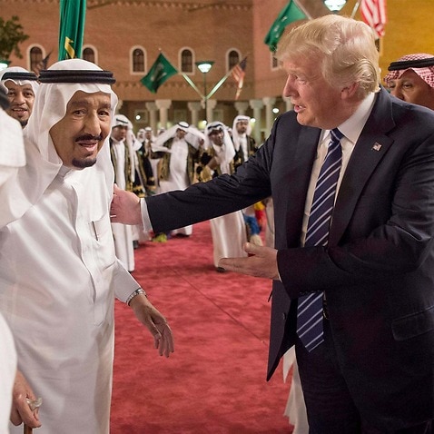 King of Saudi Arabia Salman bin Abdulaziz Al Saud and US President Donald Trump