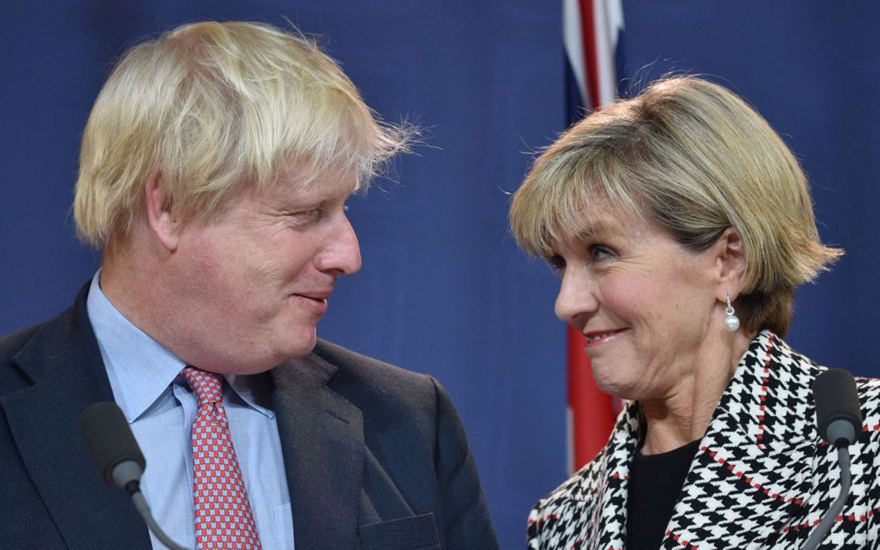   Johnson and Bishop attend a press conference in Sydney on July 27, 2017. "title =" Johnson and Bishop attend a news conference in Sydney on July 27, 2017. "/> 

<p> Johnson and Bishop attend a press conference in Sydney July 27, 2017. </p>
<p>  Getty </p>
</div>
<p>  Mrs. Bishop did not go that far to support the former Foreign Secretary as worthy of the prime minister but she "</p>
<p>" I'm sure Boris will continue to contribute to public life, "she said. </p>
<p>  She said that the welcome mat had been laid for her in the UK. before meeting with Mr. Hunt. </p>
<p>  "A number of ministers welcomed us and we have a very important strategic discussion to come with the ministerial forum of Australia in the UK on Thursday night," she said. "There is a long way to go before Britain leaves the EU … the conversations I've had with the British ministers indicate that even though they know it's complex, there is a very long process, they are confident there will be opportunities for greater trade and investment with other nations when appropriate. </p>
<p>  "Australia certainly wants to be considered a priority for the United Kingdom in this respect. "</p>
<div clbad=