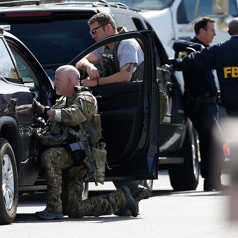 FBI agents interview the roommate of Austin bombing suspect Mark Anthony Conditt in Round Rock, Texas, USA, 21 March 2018.