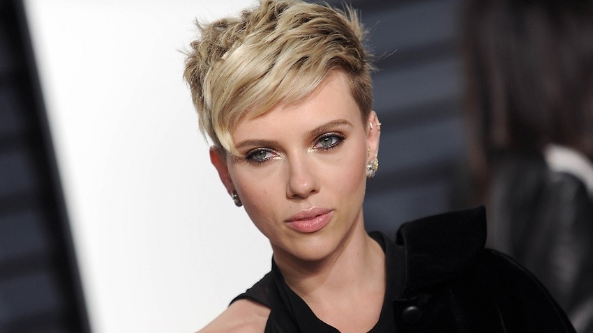 Scarlett Johansson at The Vanity Fair Oscar Party.