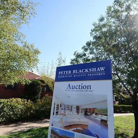 An auction sign in Canberrra.