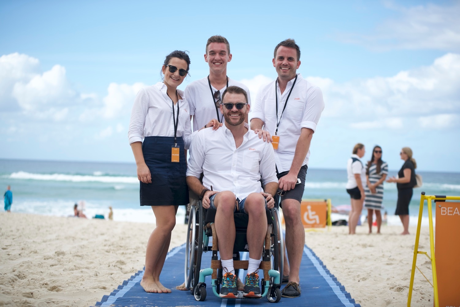 Shane Hryhorec (front) is the founder of Accessible Beaches and the director of Push Mobility.