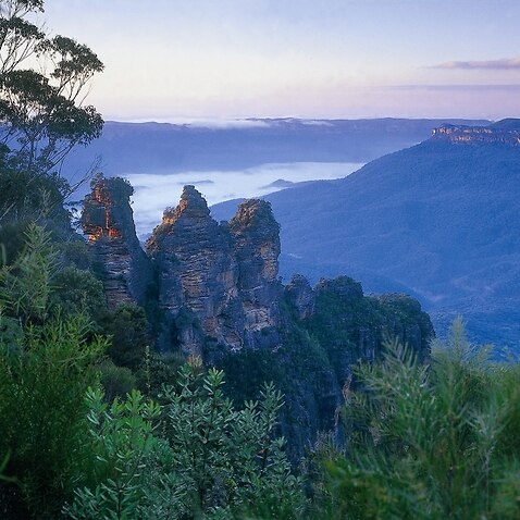 The Three Sisters in the Blue Mountains, NSW, one of the most popular tourist destinations in Australia.